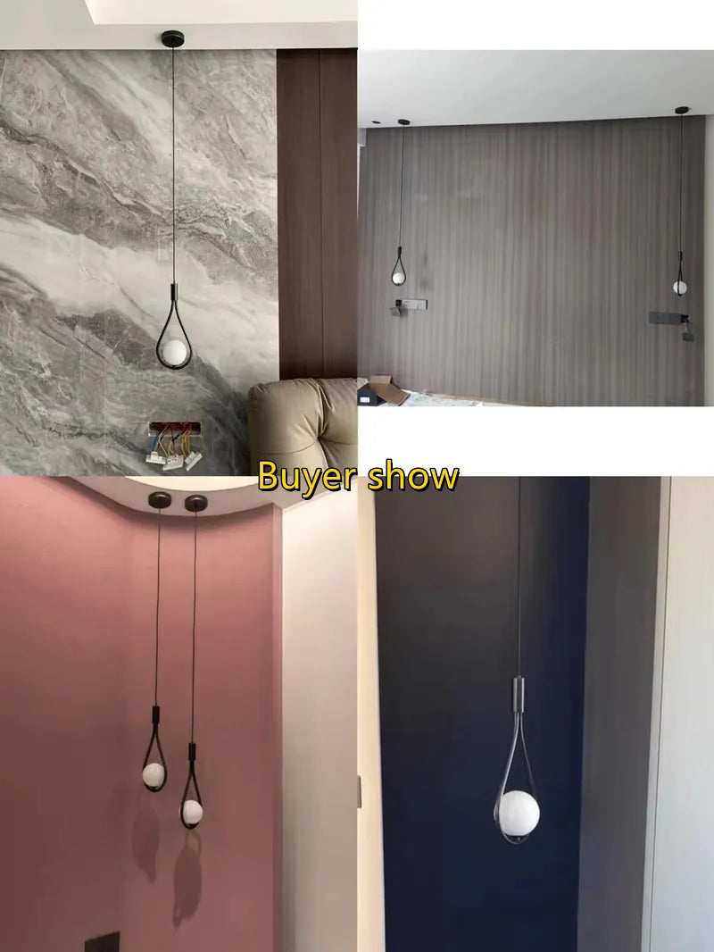 Suspension boule de verre pour chambre à coucher - vue 5 sur 8