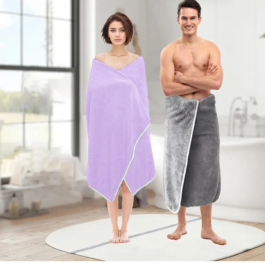 serviette de bain polaire corail large seche rapide - vue 3 sur 7