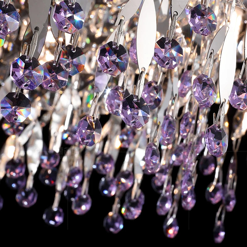 lustre de luxe en cristal lampe à main éclairage de bar luminaire suspendu - vue 4 sur 10