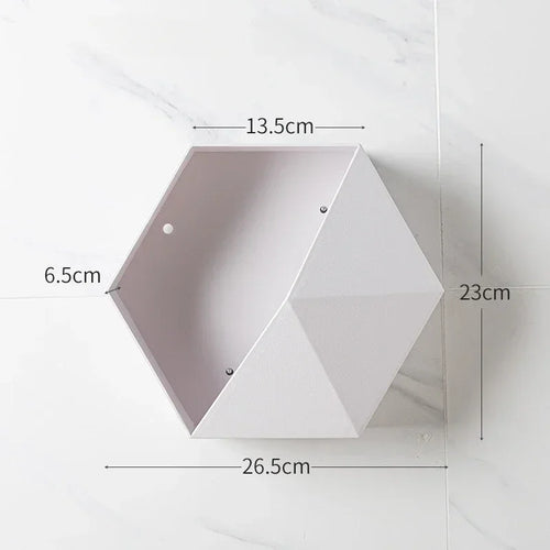 support mural en bois hexagonal pour livres et décorations - vue 13 sur 12