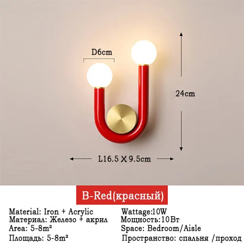 applique murale led créative en forme de u pour décoration enfant - vue 9 sur 11