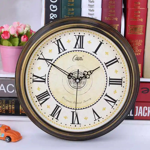 horloge murale rétro silencieuse classique en abs quartz - vue 2 sur 7