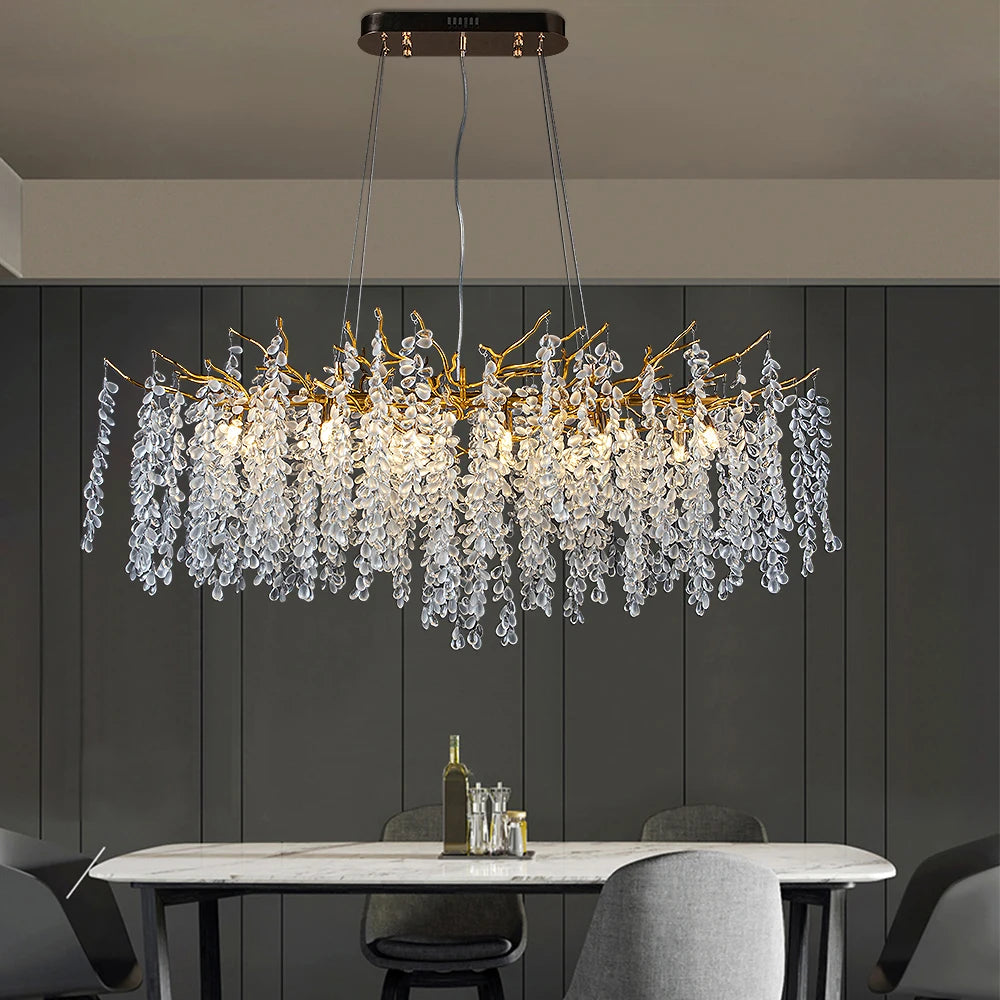 lustre à led en cristaux design moderne pour décoration intérieure - vue 6 sur 22