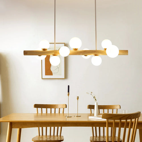 suspension bois minimaliste led style moderne - vue 3 sur 13