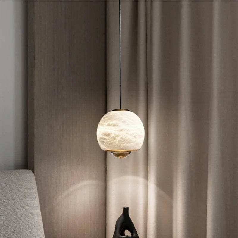 suspension LED en marbre naturel espagnol idéale pour bar et restaurant - vue 3 sur 6