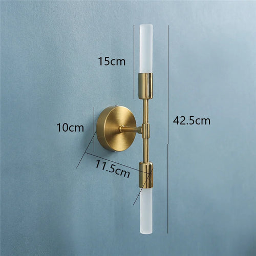 applique murale modernes minimalistes en verre 2 têtes
