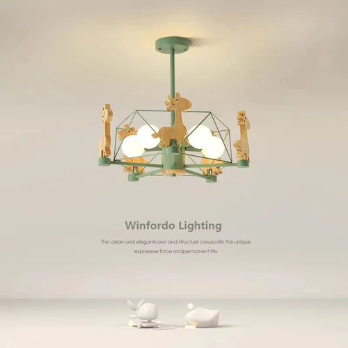 Lustre enfant LED en forme de girafe - vue 3 sur 12