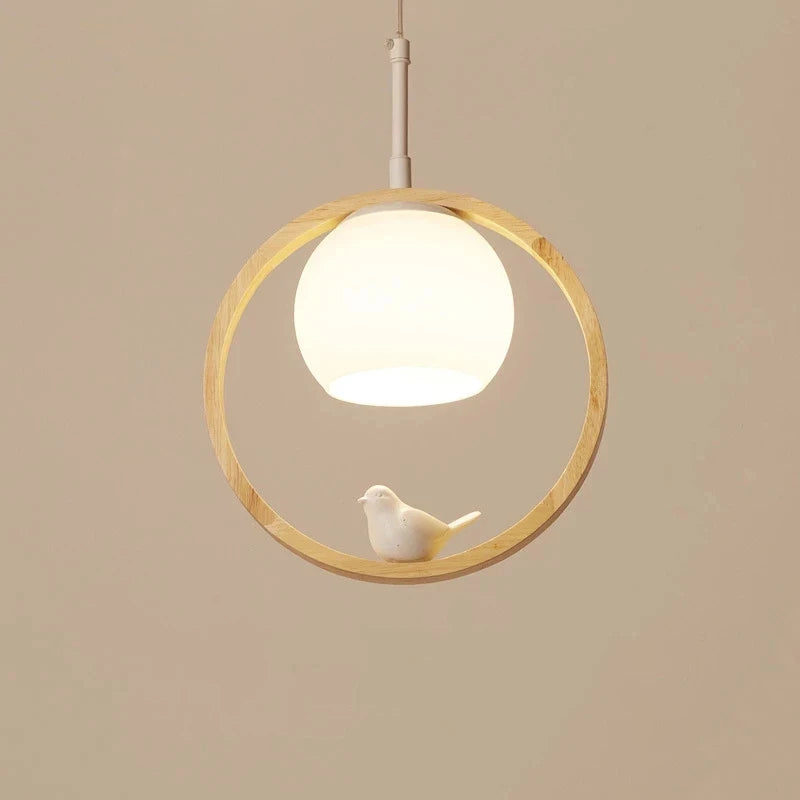 suspension modernes en bois avec led intégrée - vue 6 sur 11