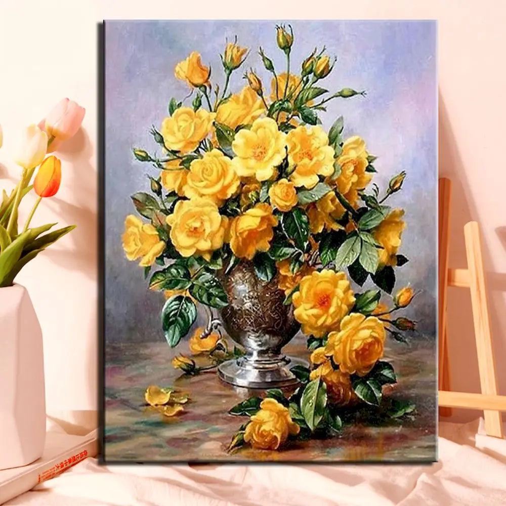 kit de peinture par numéro fleurs à colorier pour adultes - vue 7 sur 7