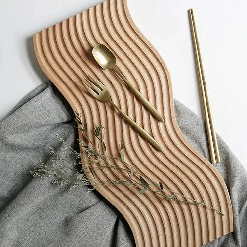 plateau décoratif en bois pour servir collations et desserts - vue 7 sur 8