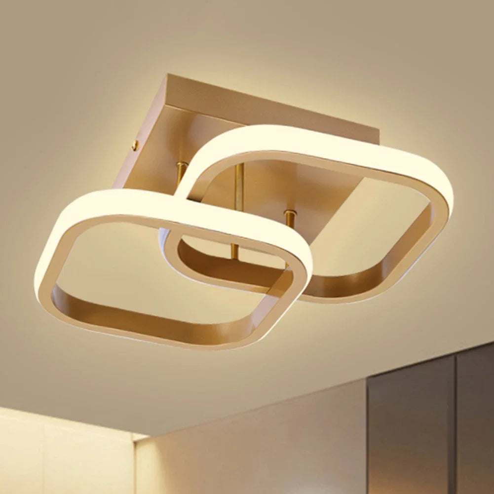 Plafonnier en métal lustre moderne haute luminosité porche lampe d'entrée lampe de plafond à économie d'énergie pour salon chambre - vue 8 sur 24