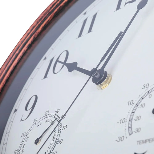horloge murale ronde pour intérieur et extérieur décorative à piles - vue 2 sur 8
