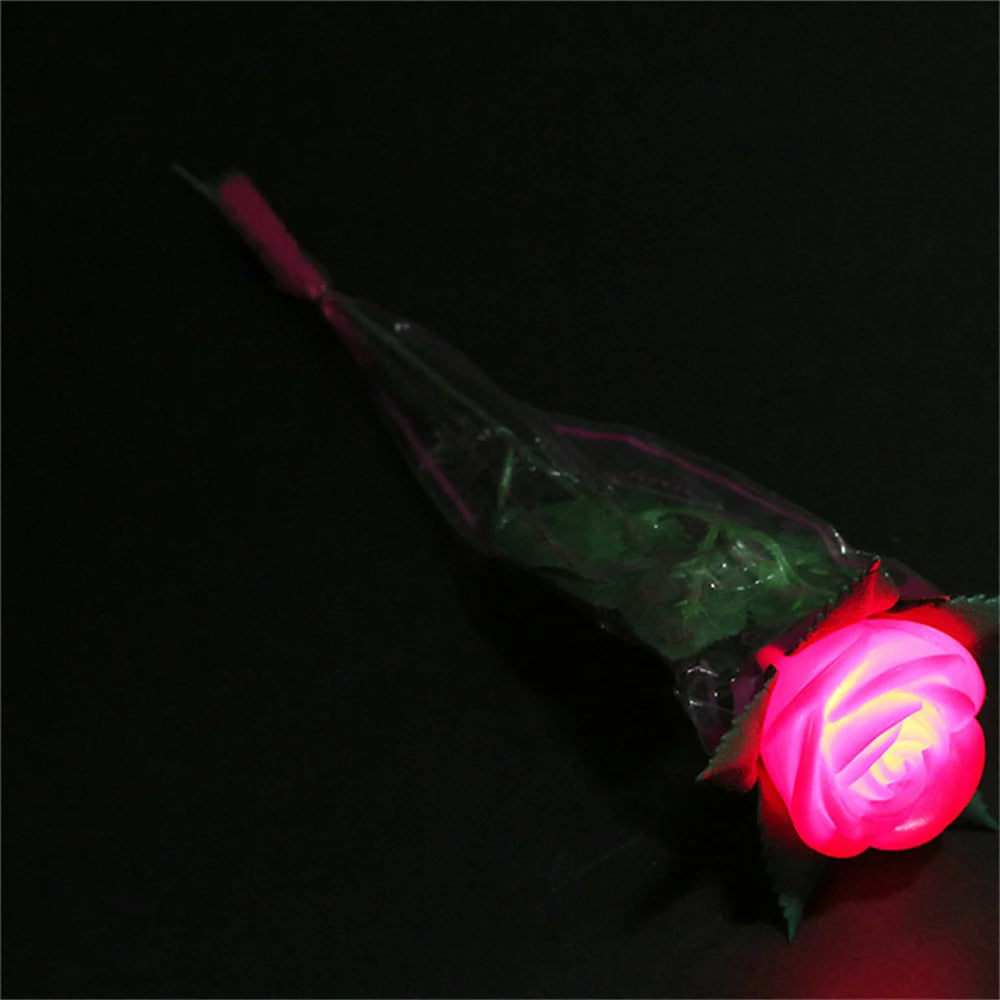 branche de roses lumineuses pour saint valentin et fêtes romantiques - vue 3 sur 12