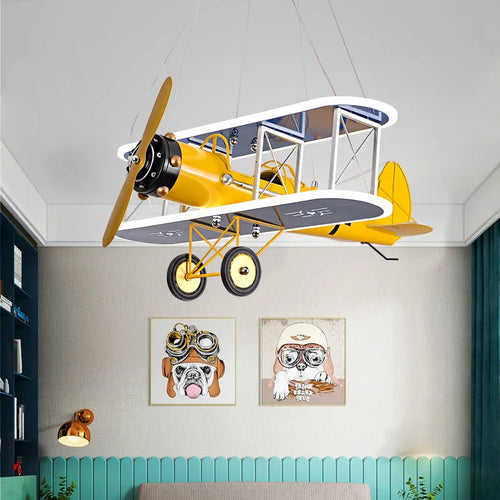 lustre créatif avion hélicoptère pour chambre enfant moderne - vue 3 sur 9