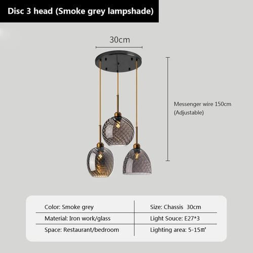 suspension led moderne design boule de verre pour restaurant bar - vue 22 sur 23
