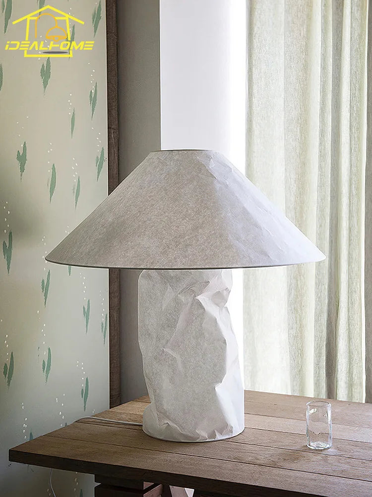 lampadaire japonais wabi-sabi en papier minimaliste moderne design élégant - vue 3 sur 8