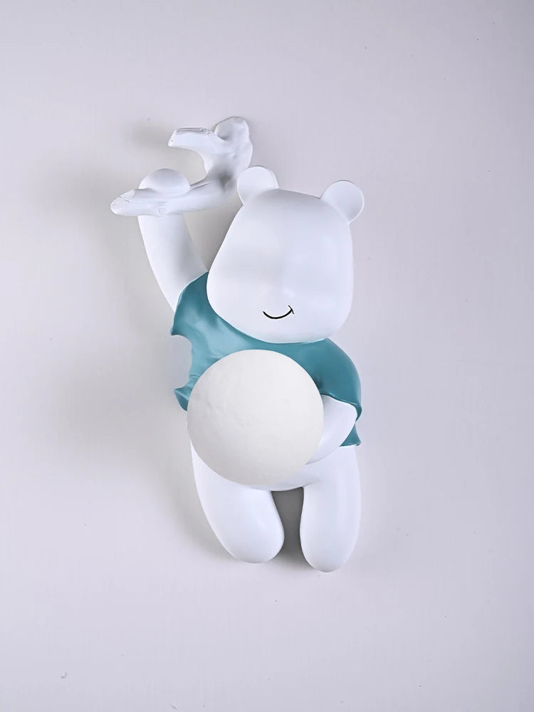 applique murale ours moderne pour chambre enfants et salon - vue 3 sur 9