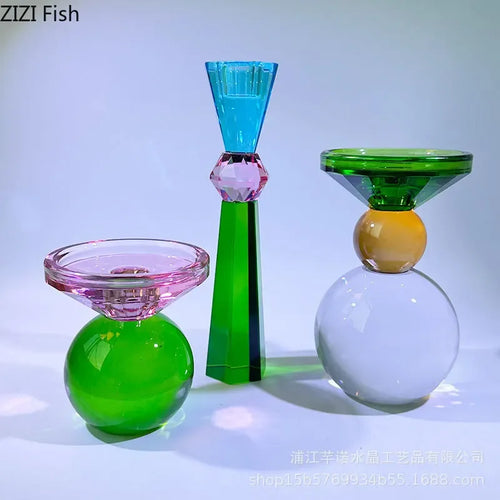 bougeoir en cristal décoration de mariage et dîner aux chandelles - vue 3 sur 11