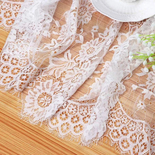 Chemin de table dentelle blanche florale style boheme - vue 8 sur 7