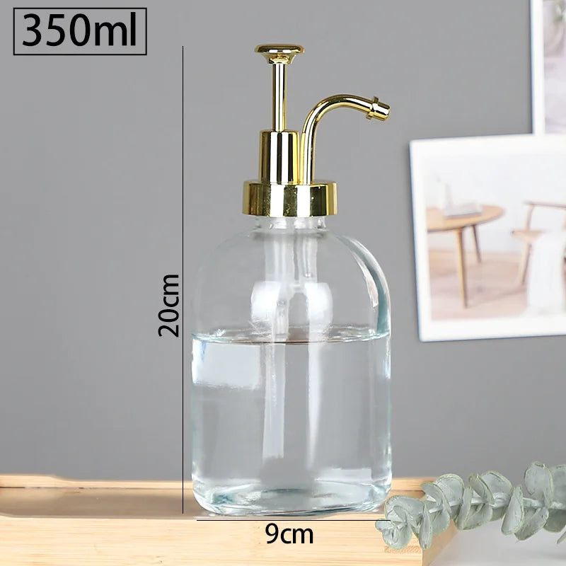 distributeur de savon en verre transparent rechargeable pour gel douche - vue 7 sur 17