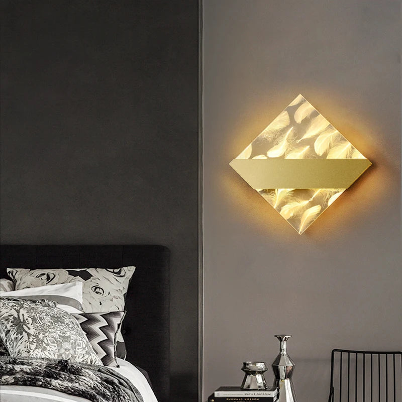 applique murale led de luxe en plumes minimaliste moderne - vue 2 sur 10