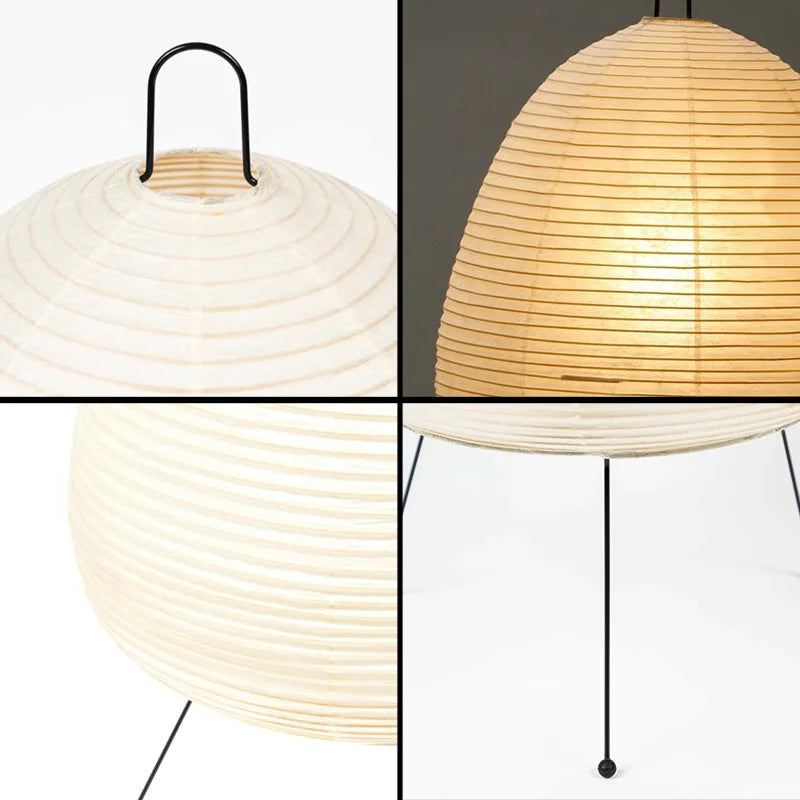lampe de Table Style japonais papier de riz trépied lampe de bureau décor à la maison lumières créatives salon étude chambre lampe E27 lumières pour la maison - vue 3 sur 9