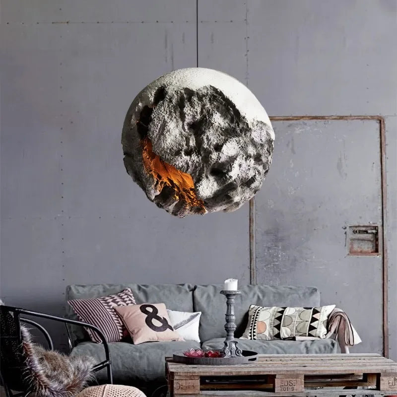 Irregular Planet Wabi Sabi LED Chandelier Restaurant Bedroom Model Room Lighting Creative Exhibition Hall Bar Decor Pendant Lamp - vue 1 sur 11