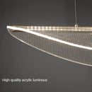 suspension moderne en fer incurvé avec éclairage led créatif