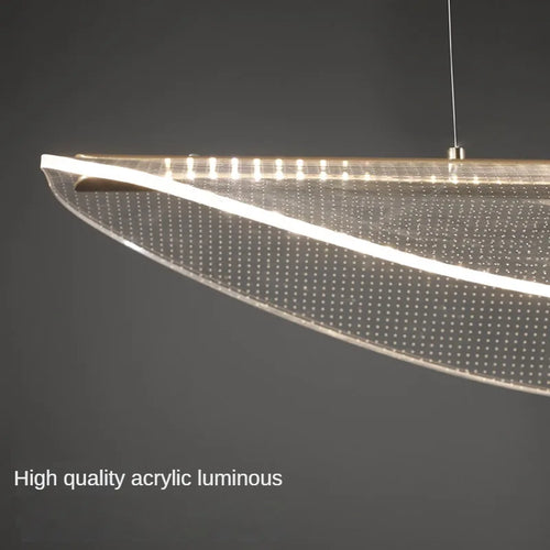 suspension moderne en fer incurvé avec éclairage led créatif - vue 6 sur 8