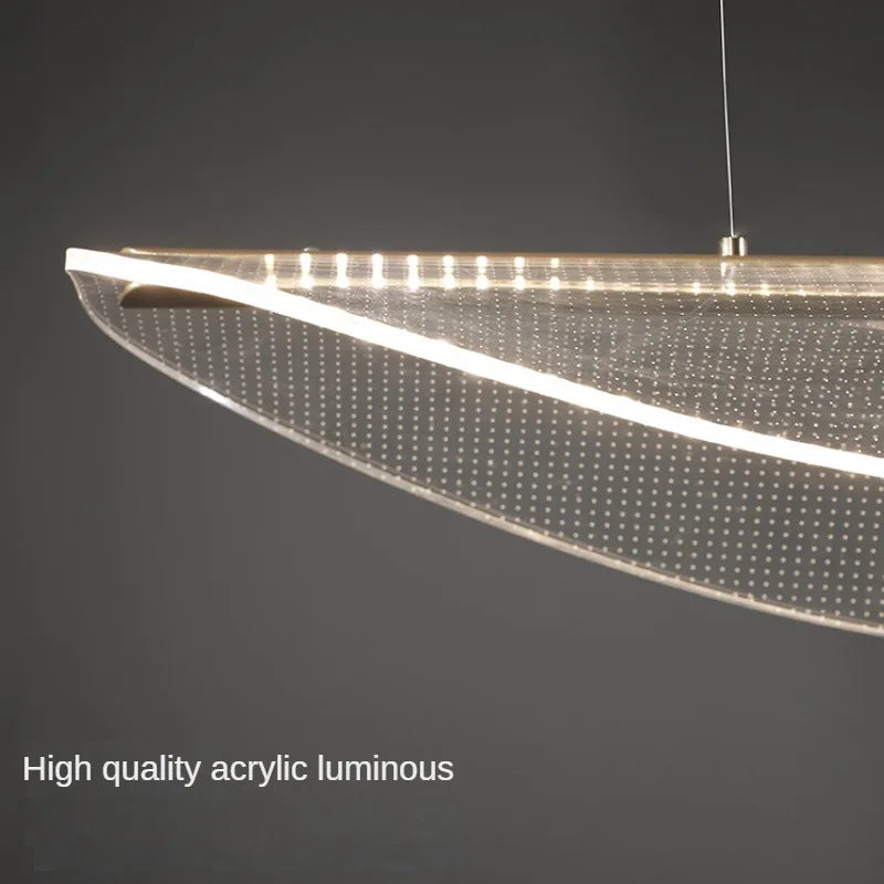 suspension moderne en fer incurvé avec éclairage led créatif - vue 5 sur 8