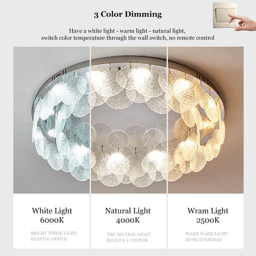 plafonnier led rond en verre pour décoration intérieure - vue 7 sur 11