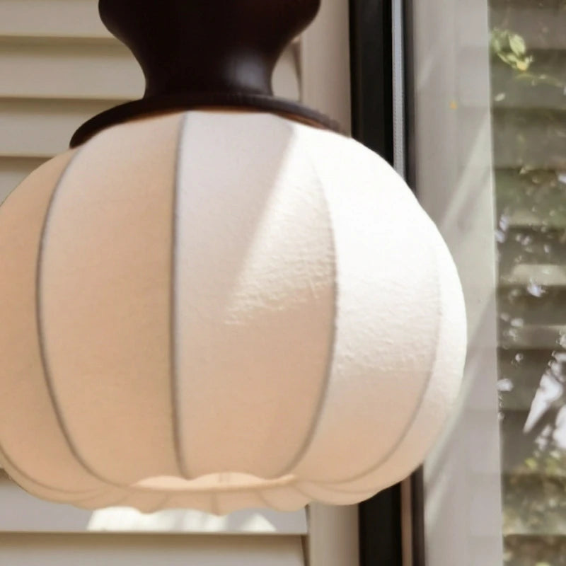 lustre en soie avec abat-jour en tissu lumineux - vue 6 sur 9