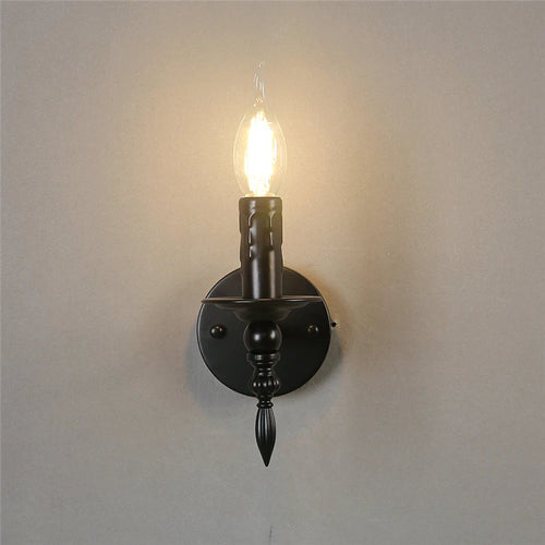 applique murale vintage en fer noir à led rétro - vue 5 sur 12