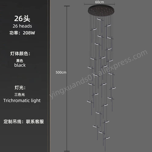 lustre moderne suspendu en acrylique design créatif 2023 à LED - vue 18 sur 17