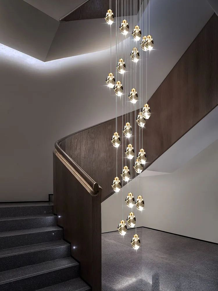 lustre en cristal nordique style loft pour intérieur moderne - vue 5 sur 15