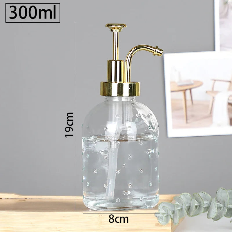 distributeur de savon en verre transparent rechargeable pour gel douche - vue 9 sur 17