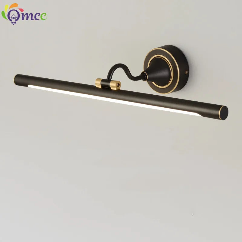 Américain Led salle de bain applique miroir lampe noir Bronze lampes de vanité pour la maison moderne intérieur appliques murales luminaire Makeu - vue 1 sur 11