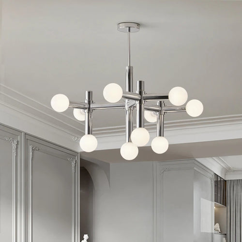 lustre chrome au design artistique pour éclairage d'intérieur - vue 3 sur 7