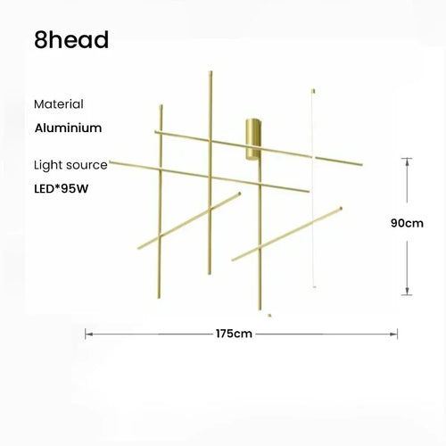 lustre tubulaire design italien suspension à led décorative - vue 12 sur 15