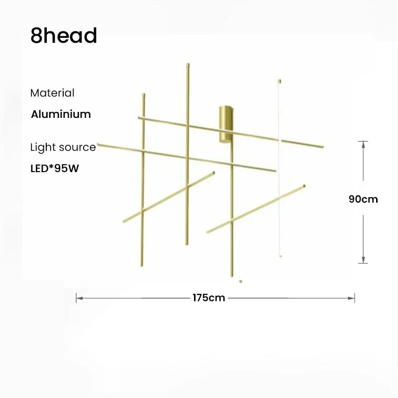 lustre tubulaire design italien suspension à led décorative - vue 12 sur 15