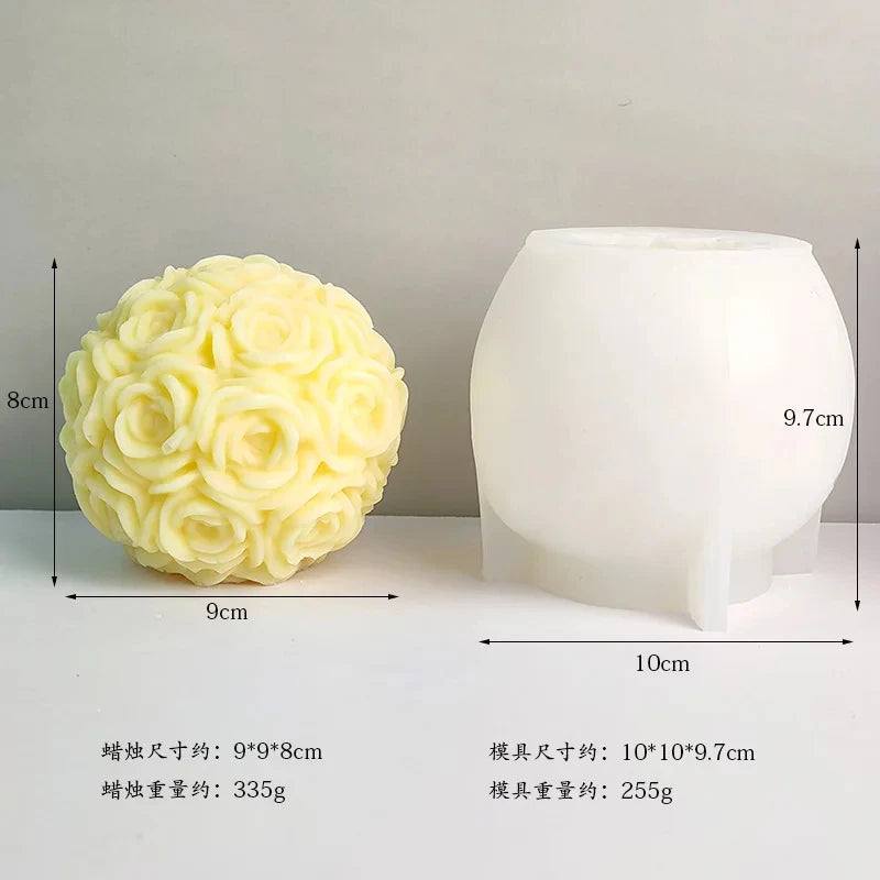 moule en silicone 3d bouquet de roses pour bougie - vue 17 sur 18