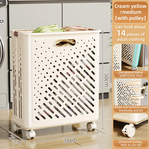 panier à linge pliable avec roulettes grande capacité multifonctionnel - vue 14 sur 14
