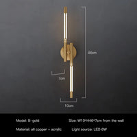applique murale led design moderne en cuivre pour intérieur décoratif