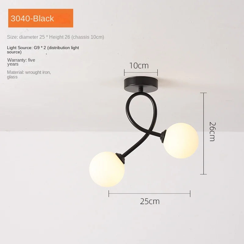 plafonnier moderne minimaliste en verre éclairage intérieur - vue 8 sur 8