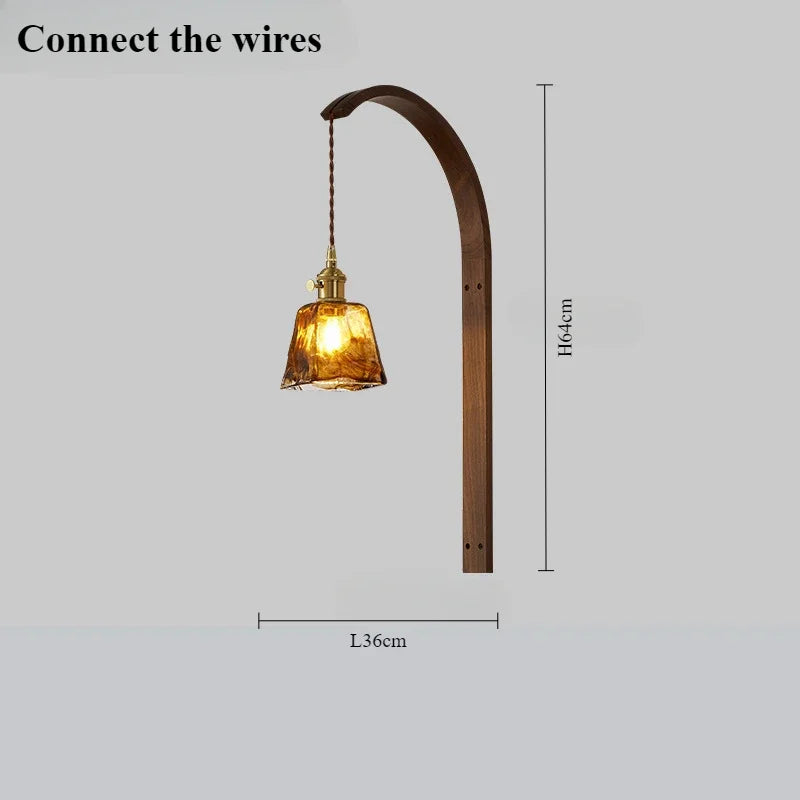lampe moderne en bois de noyer avec lumière led décorative - vue 17 sur 21