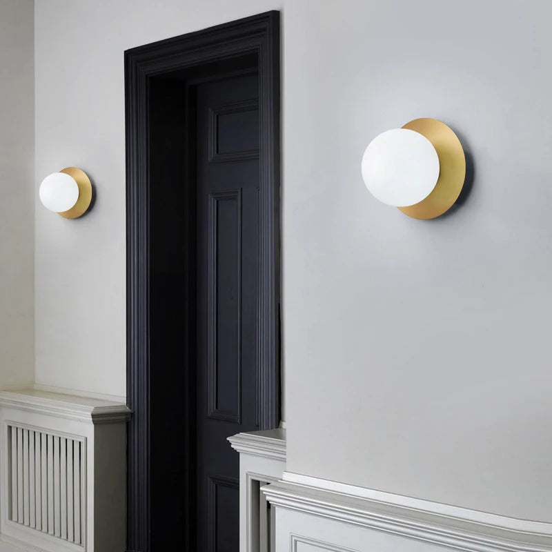 plafonnier led nordique avec boule de verre dépoli pour intérieur - vue 8 sur 8