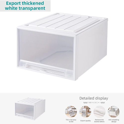 tiroirs empilables en plastique transparent pour rangement pratique - vue 10 sur 48