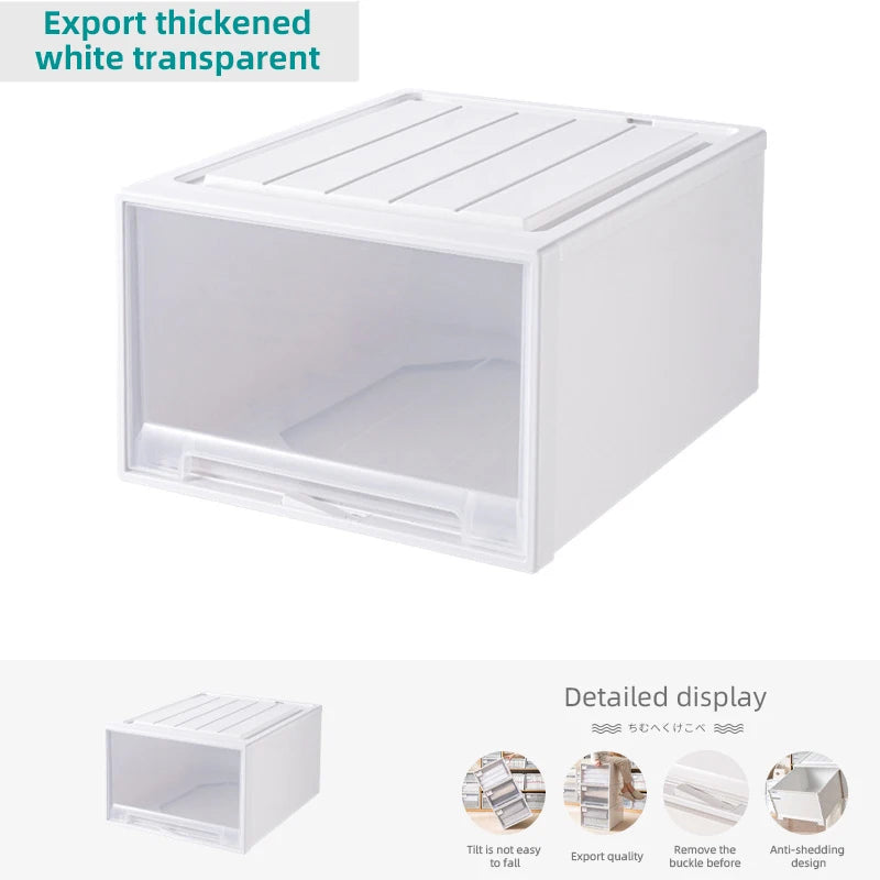 tiroirs empilables en plastique transparent pour rangement pratique - vue 10 sur 48
