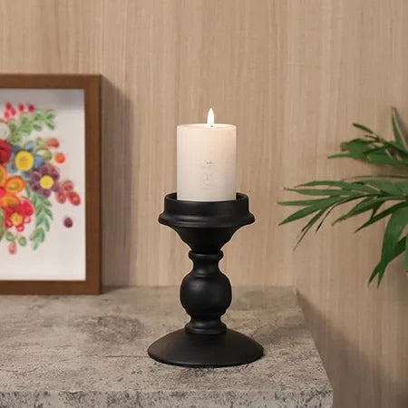 bougeoir en fer noir style nordique pour décoration et mariage - vue 9 sur 9