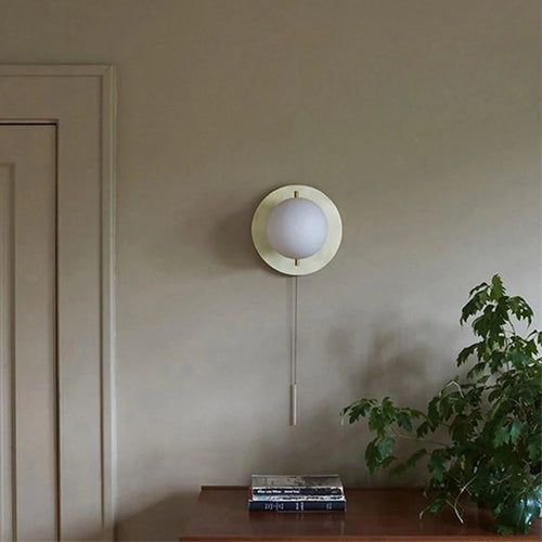 Light Luxury All Copper Wall Lamp, Post-modern Villa, Minimalist Living Room, Background Wall, Creative Bedroom, Bedside Lamp - vue 6 sur 7